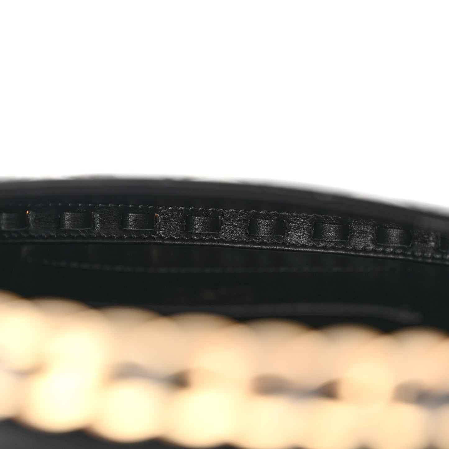 Patent Calfskin Quilted Chain Hoop Bag Black