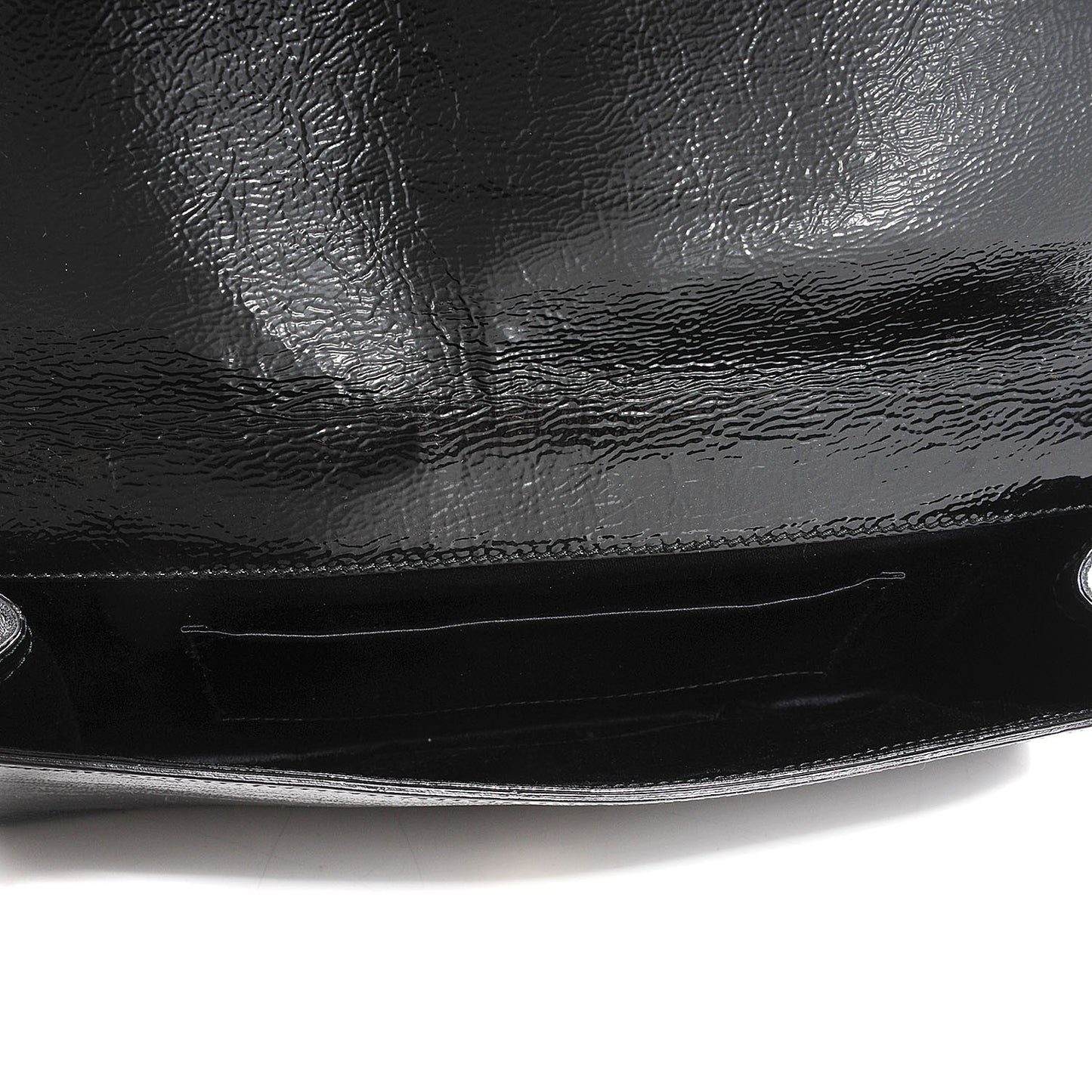 Textured Patent Monogram Large Belle De Jour Clutch Black