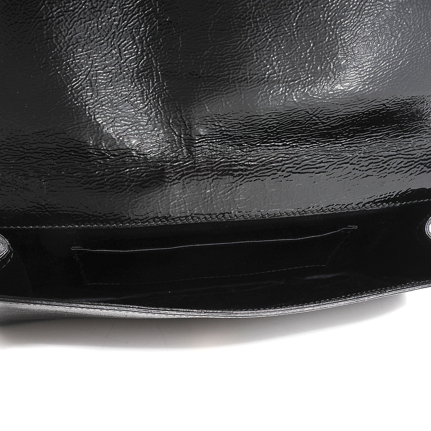 Saint Laurent Textured Patent Monogram Large Belle De Jour Clutch Black 7 of 7