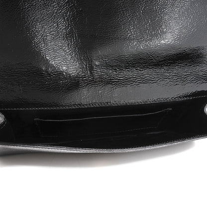 Saint Laurent Textured Patent Monogram Large Belle De Jour Clutch Black 7 of 7