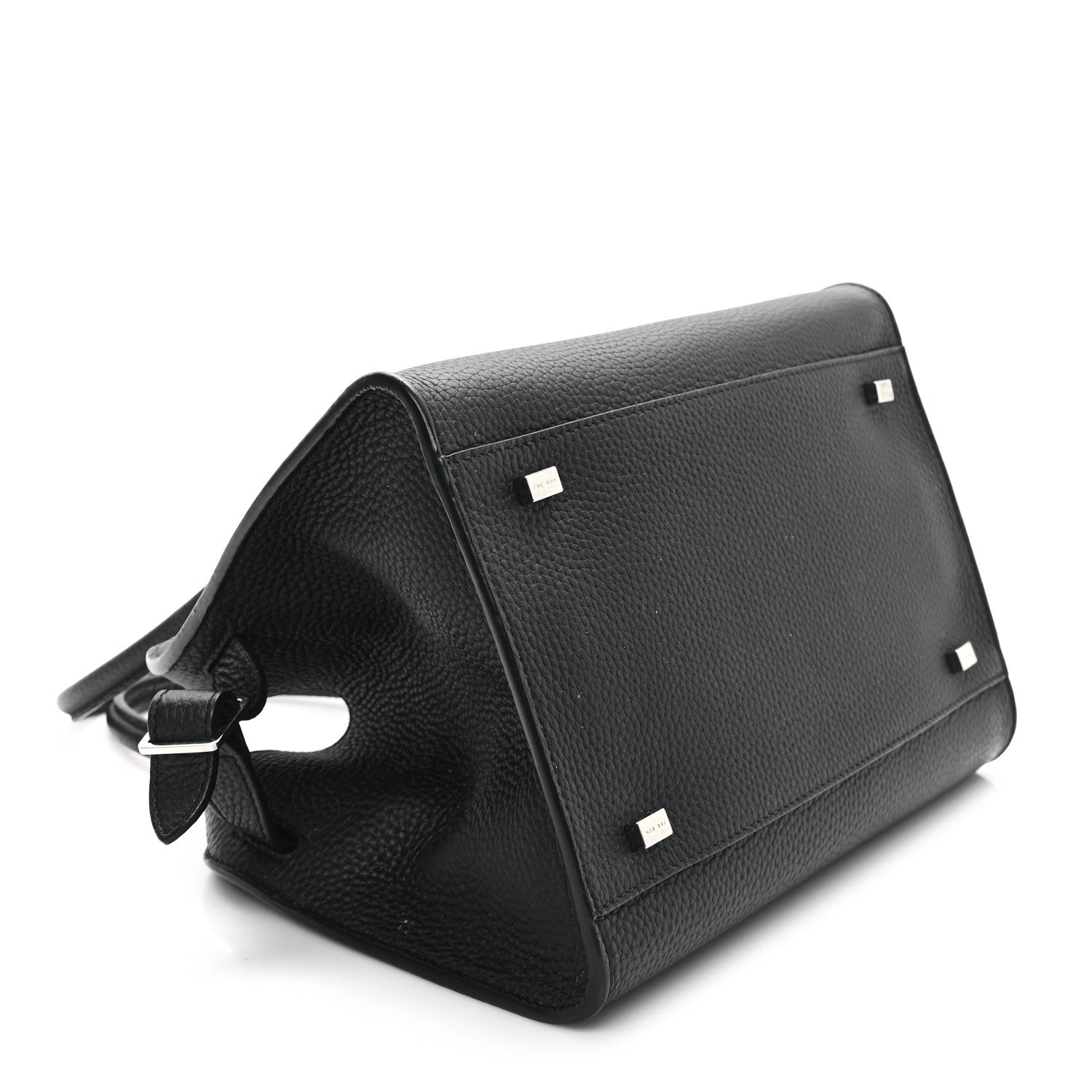 The Row Grained Calfskin Soft Margaux 10 Bag Black 4 of 9