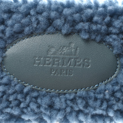 Hermes Woolskin Oran Sandals 41 Bleu 7 of 8