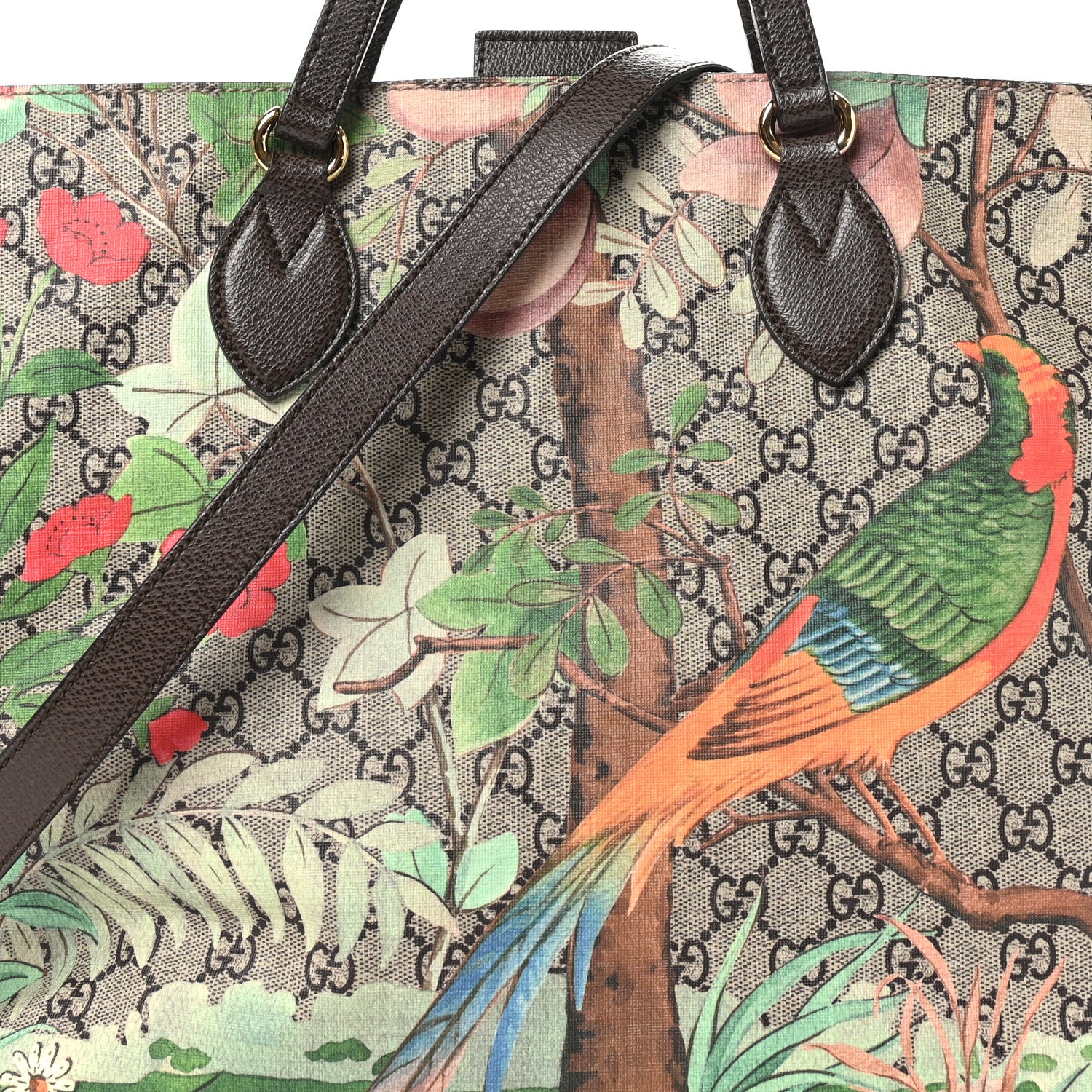 Gucci Soft GG Supreme Monogram Tian Medium Crossbody Tote Beige Multicolor New Acero 8 of 10
