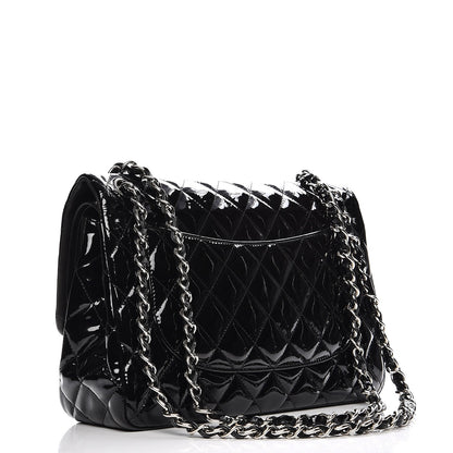 Chanel Patent Quilted Jumbo Double Flap Black 3 of 9