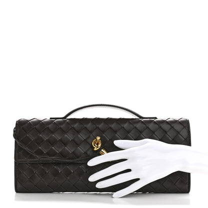 Bottega Veneta Nappa Intrecciato Long Andiamo Top Handle Clutch Fondant 2 of 10