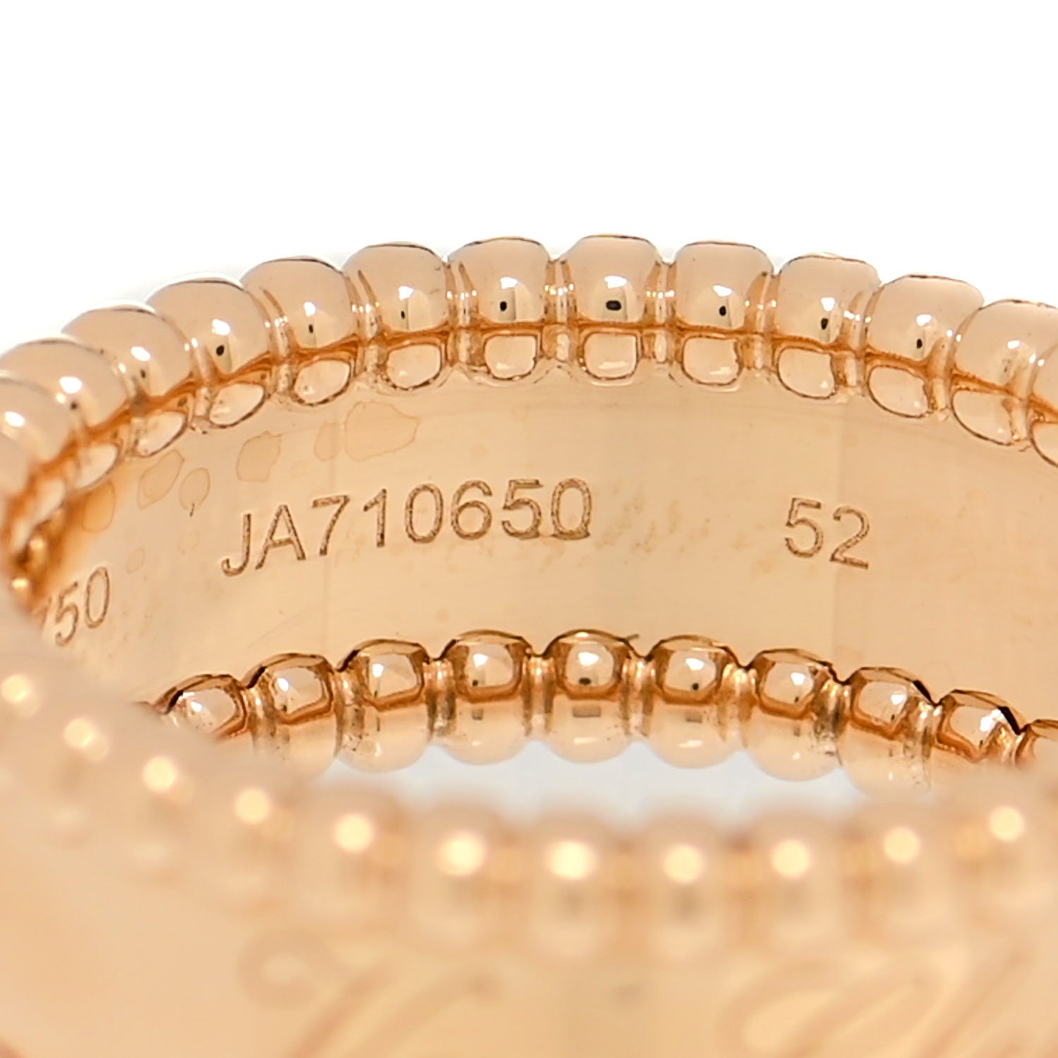 Van Cleef & Arpels 18K Yellow Gold Perlee Signature Ring 52 6 5 of 5