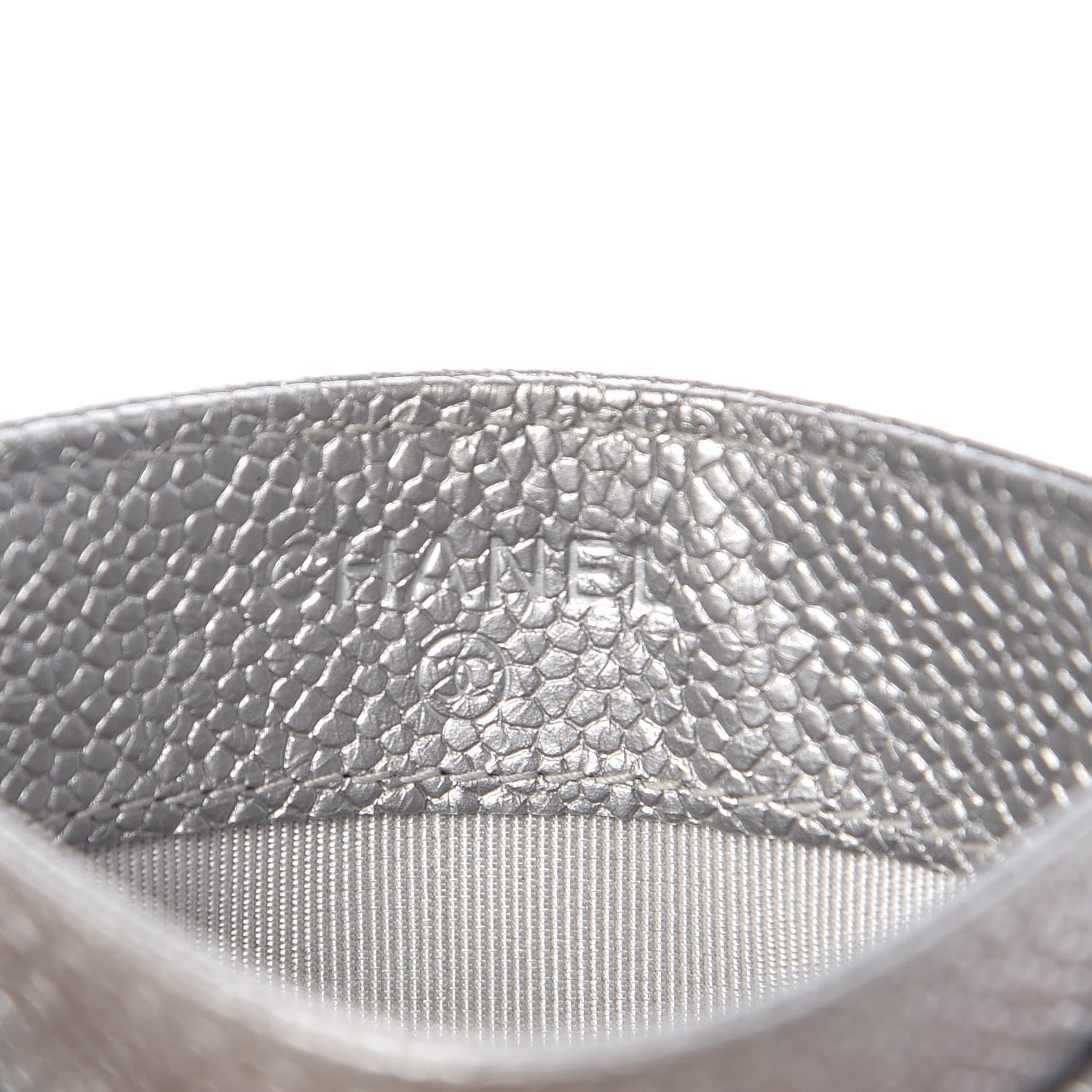 Chanel Metallic Caviar Quilted Card Holder Silver 12 of 16