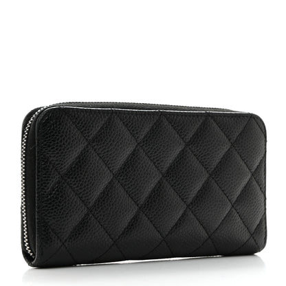 Chanel Caviar Quilted Medium Zip Around Wallet Black 3 of 8