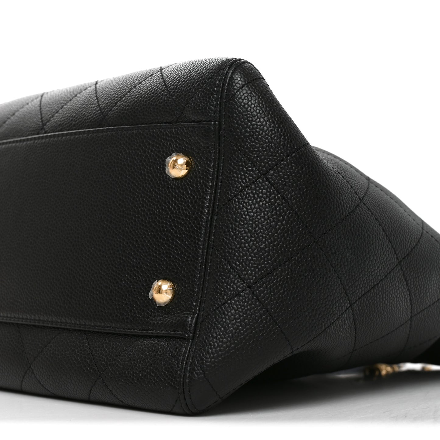 Caviar Quilted Shopping Tote Black