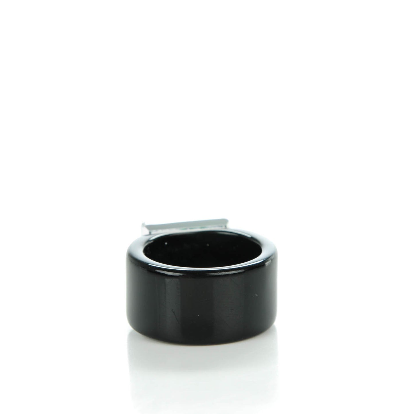 Rasin Crystal CC Square Charm Ring 7 Black