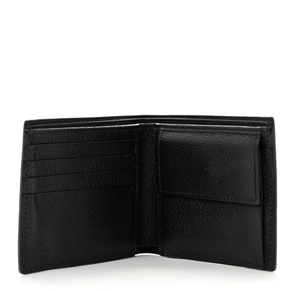 Gucci Textured Dollar Calfskin Nylon Gucci Stripe New Web Bi-Fold Coin Wallet Black Ecru Verde Rosso 5 of 7