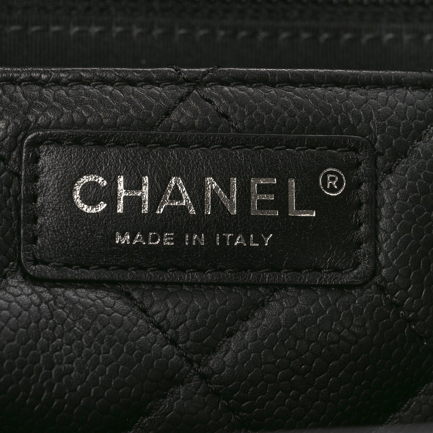 Caviar Quilted Large CC Box Shopping Tote Black