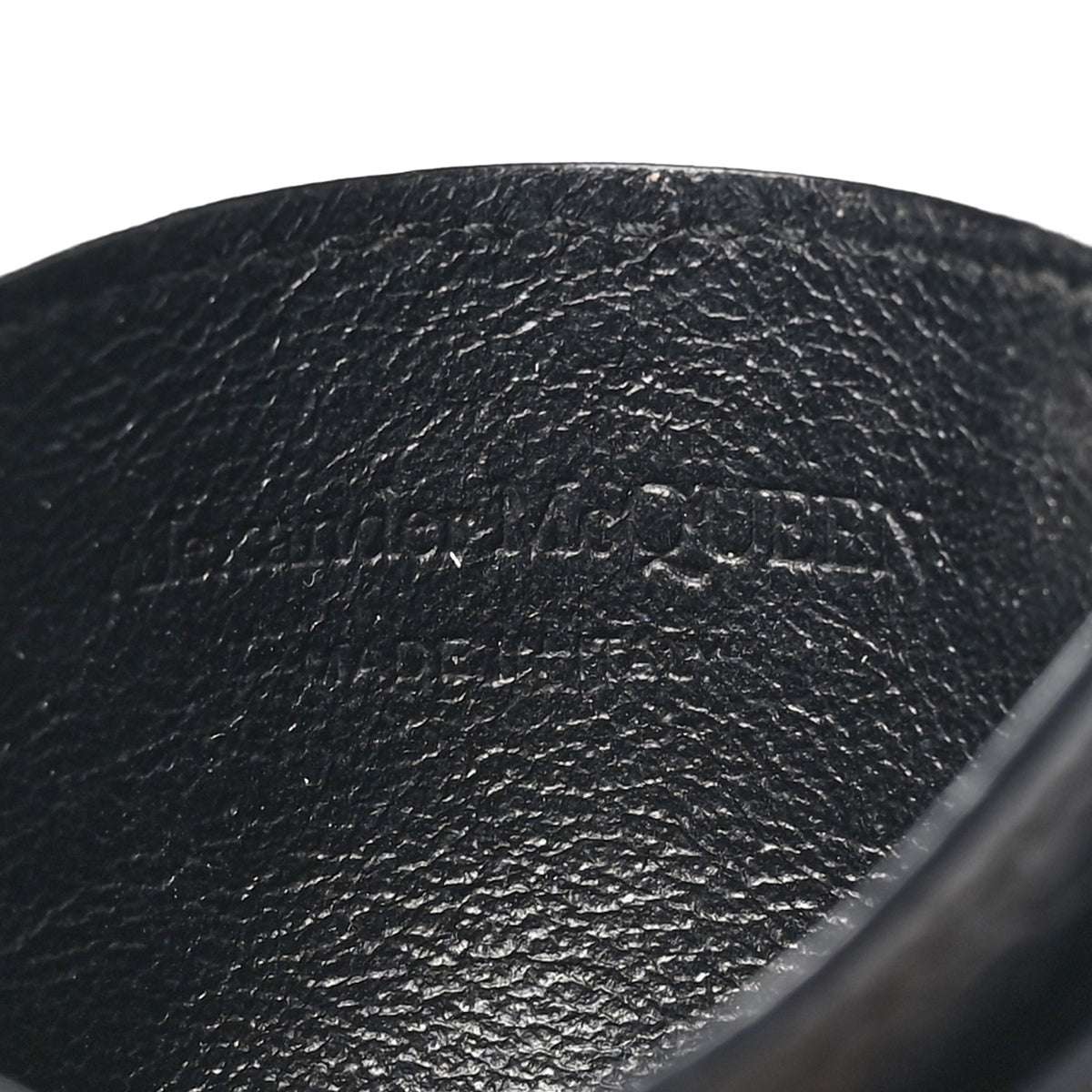 Alexander McQueen Calfskin Crocodile Embossed Skull Card Holder Black 6 of 8