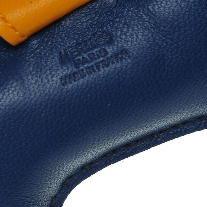 Hermes Milo Lambskin Grigri Rodeo Horse Bag Charm PM Bleu de Malte Cornaline Jaune D'Or 3 of 4