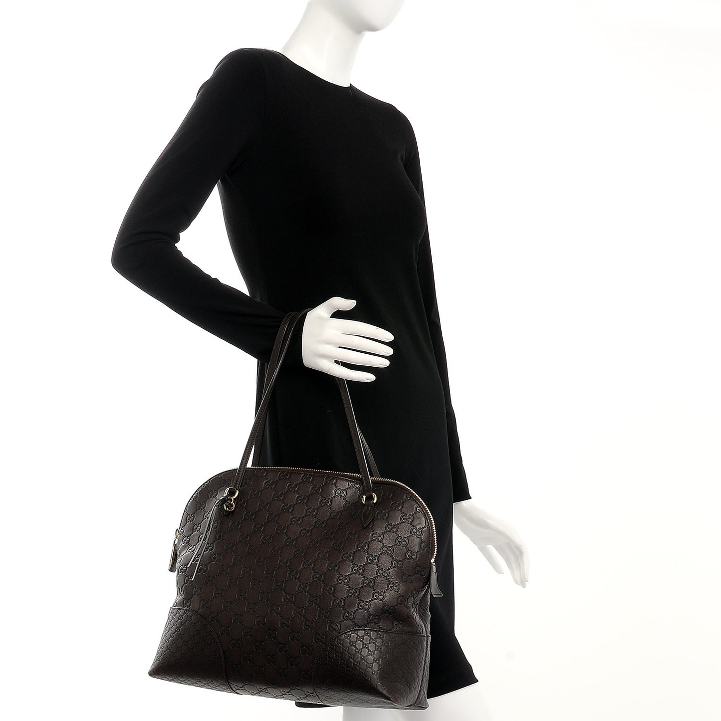 Guccissima Medium Bree Shoulder Bag Chocolate