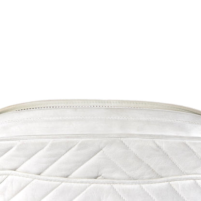Chanel Lambskin Chevron Quilted Medium Tassel Camera Case White 19 of 21