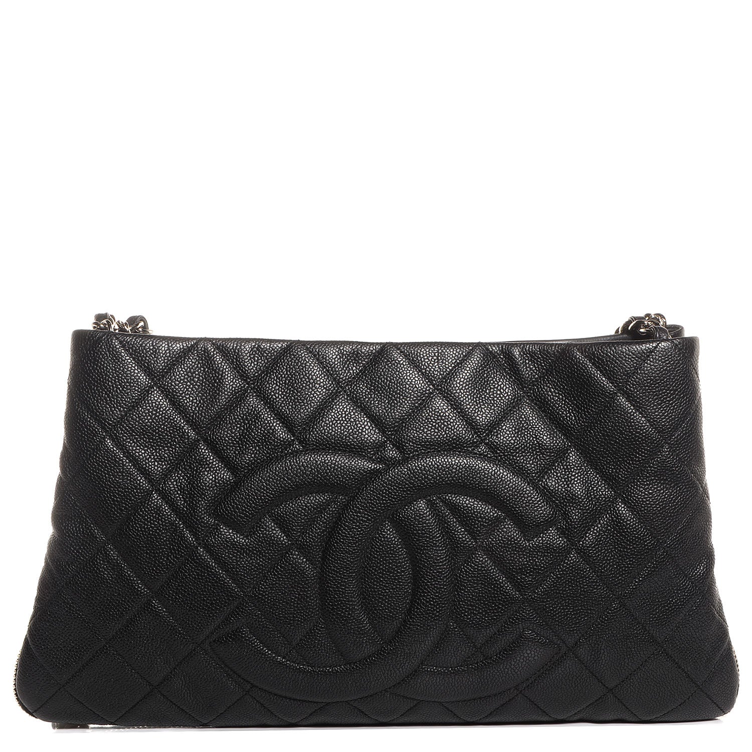 Chanel Caviar Expandable Zip Shoulder Bag Black 1 of 7