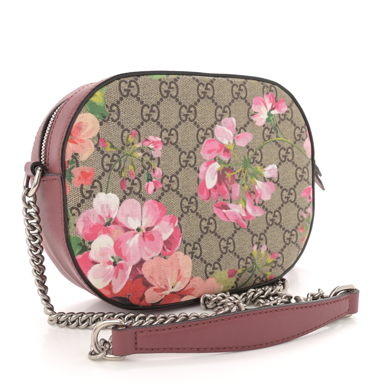 Gucci GG Supreme Monogram Blooms Mini Chain Shoulder Bag Beige Multicolor Dry Rose 3 of 11