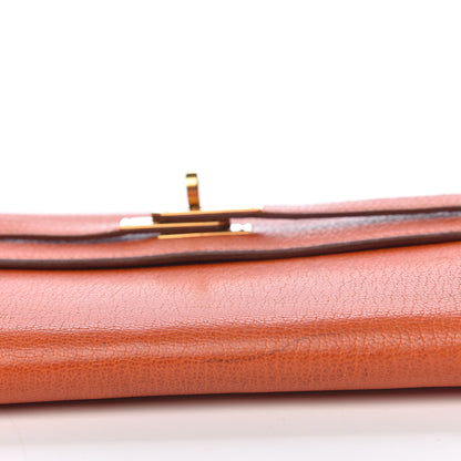Hermes Chevre Mysore Kelly Longue Wallet Orange 9 of 22