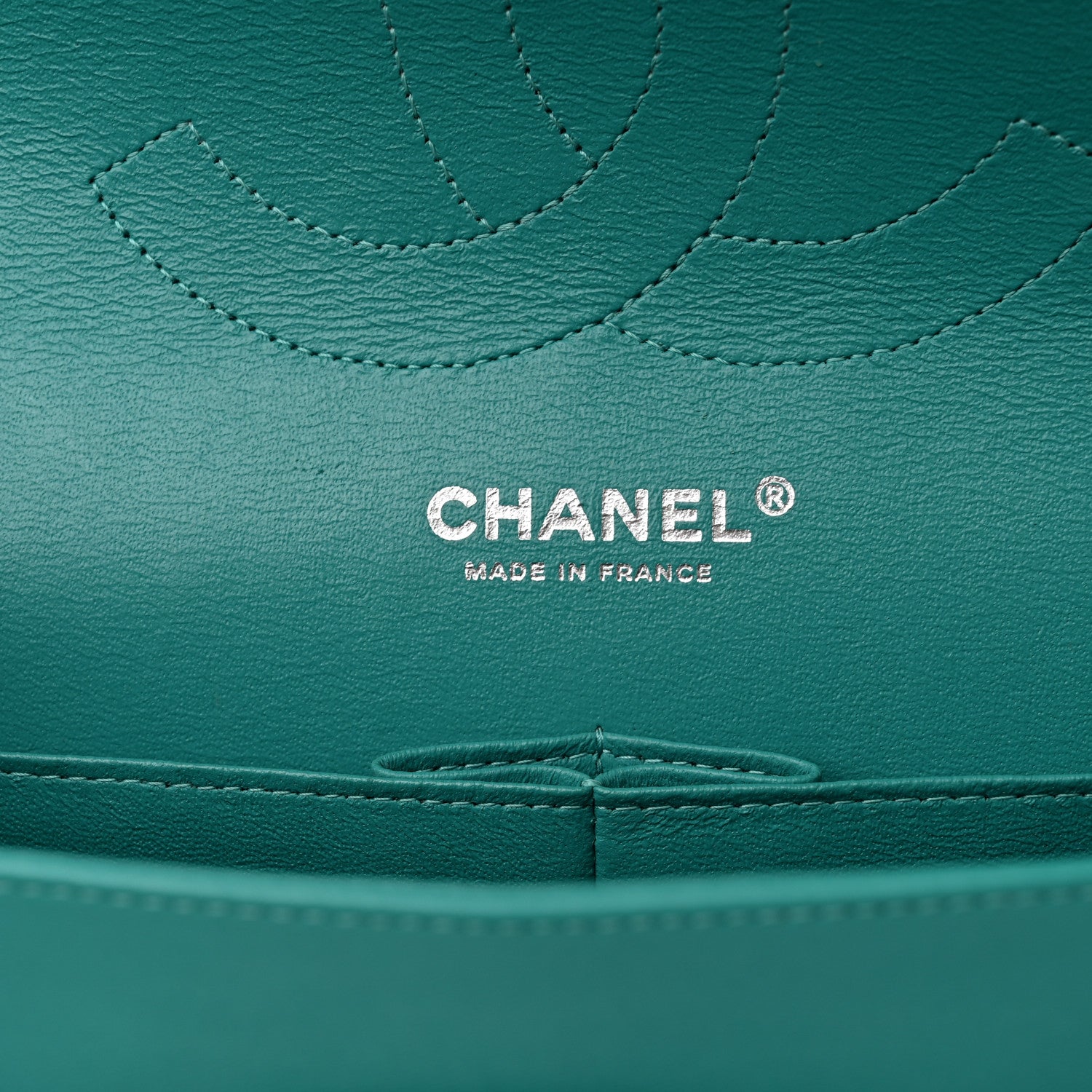 Chanel Lambskin Quilted Tri-Color Jumbo Double Flap Navy Blue Green 6 of 10