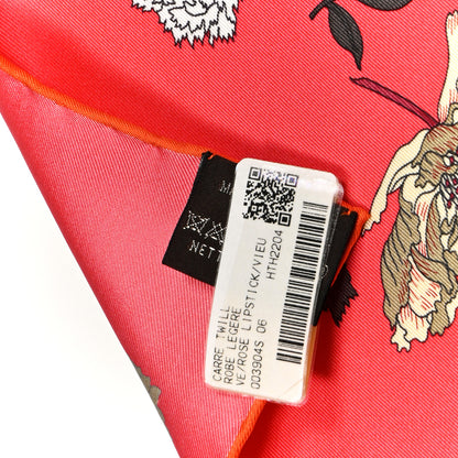 Hermes Silk Robe Legere Scarf 90 Rose Lipstick Vieux Rose 4 of 5