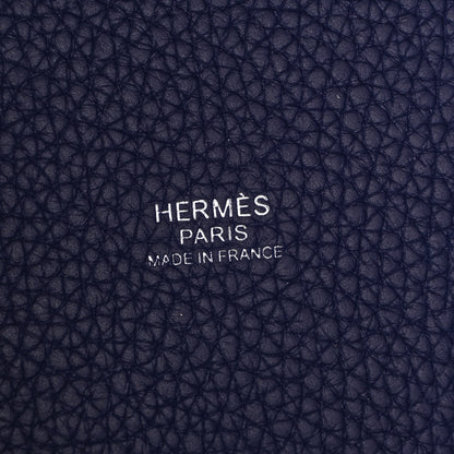 Hermes Taurillon Clemence Casaque Picotin Lock 18 PM Bleu Electrique Bleu Encre 6 of 12