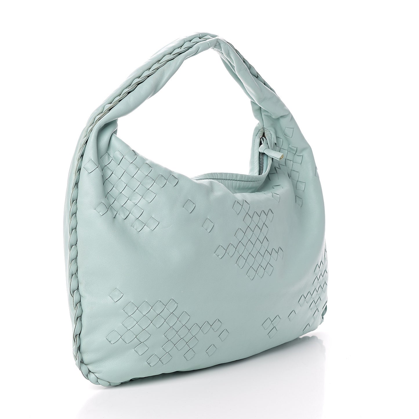 Nappa Intrecciato Medium Veneta Hobo Seafoam