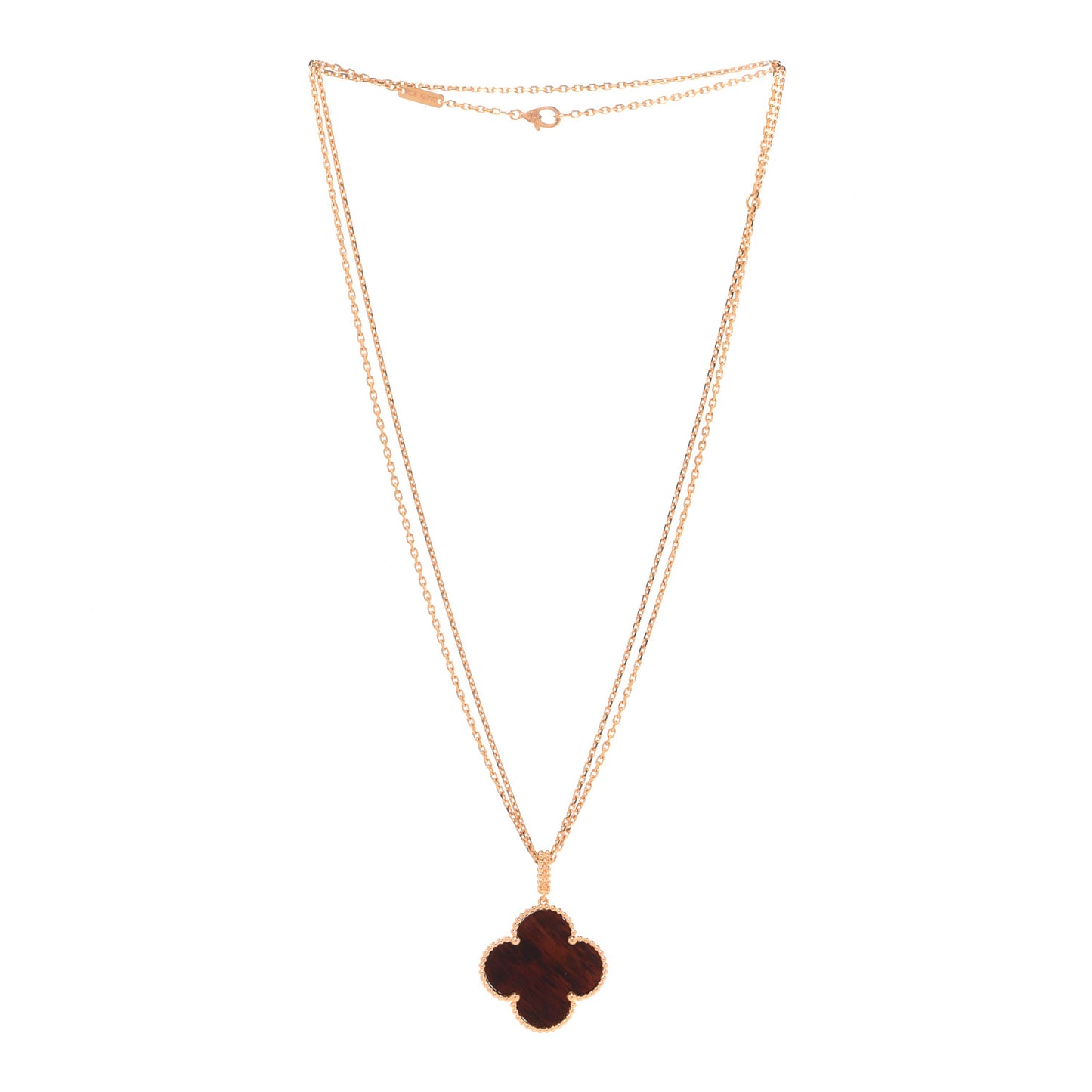 18K Rose Gold Letterwood Magic Alhambra Long Necklace