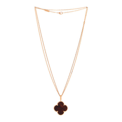 Van Cleef & Arpels 18K Rose Gold Letterwood Magic Alhambra Long Necklace 3 of 6