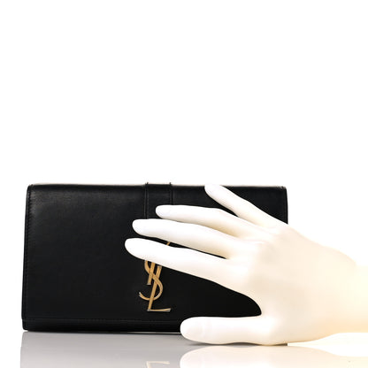 Saint Laurent Calfskin Monogram Large Flap Wallet Black 2 of 11