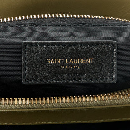 Saint Laurent Suede Y Quilted Monogram Medium Loulou Chain Satchel Loden Green 7 of 11