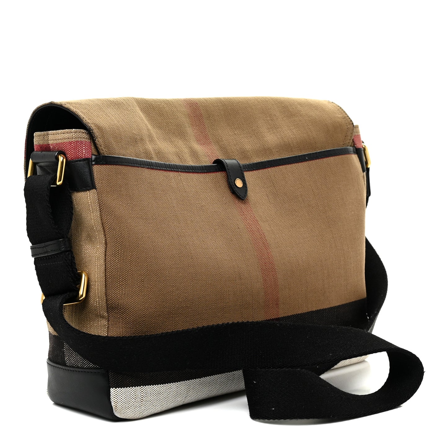 Canvas Mega Check Large Baildon Messenger Bag Black