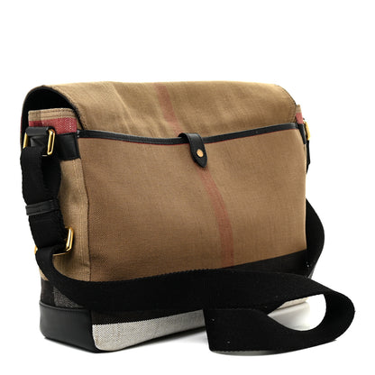Burberry Canvas Mega Check Large Baildon Messenger Bag Black 3 of 21