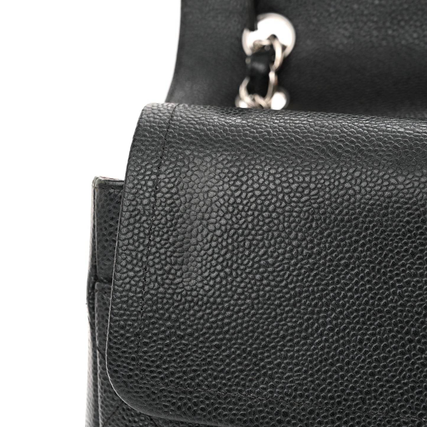 Caviar Quilted Jumbo Double Flap Black