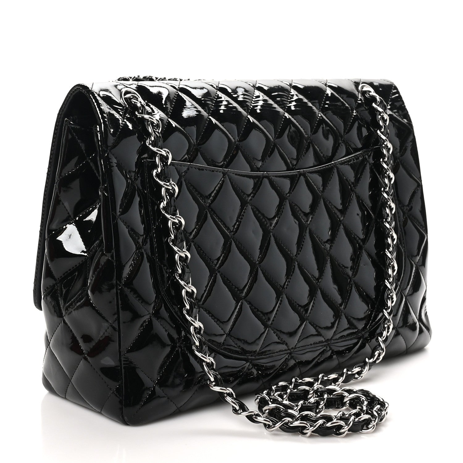 Chanel Patent Quilted Maxi Single Flap Black 3 of 10