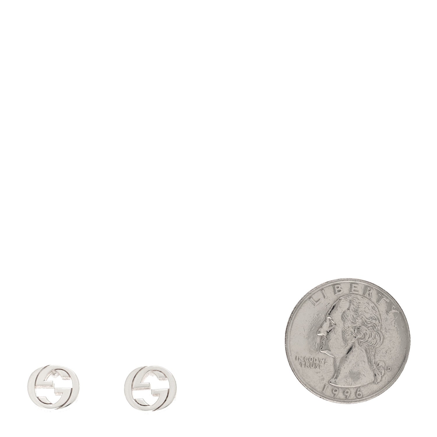Gucci Sterling Silver Interlocking GG Stud Earrings 2 of 4