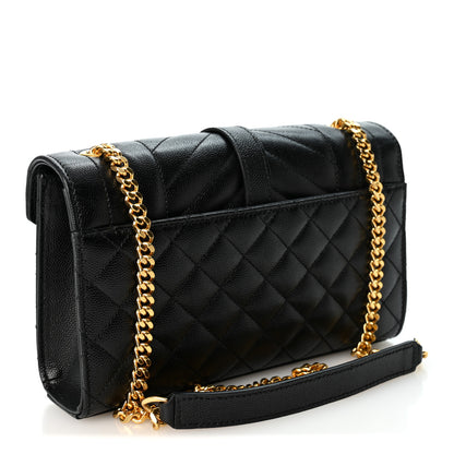 Saint Laurent Grain De Poudre Textured Mixed Matelasse Triquilt Small Monogram Satchel Black 3 of 9