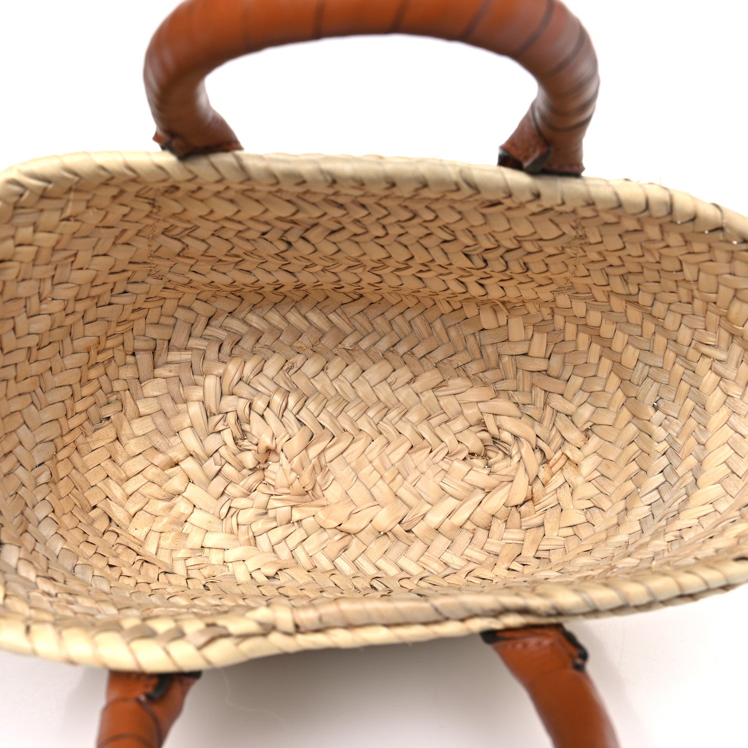 Chloe Raffia Small Grain Calfskin Mini Marcie Basket Tan 5 of 9