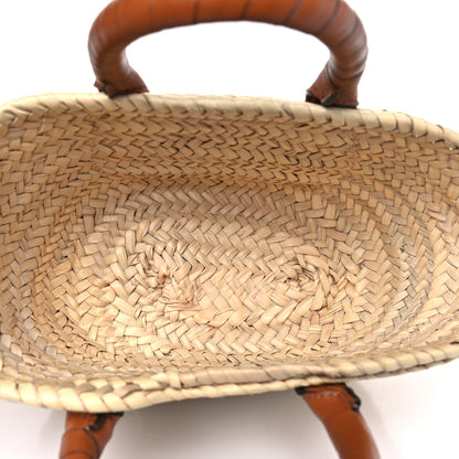 Chloe Raffia Small Grain Calfskin Mini Marcie Basket Tan 5 of 9