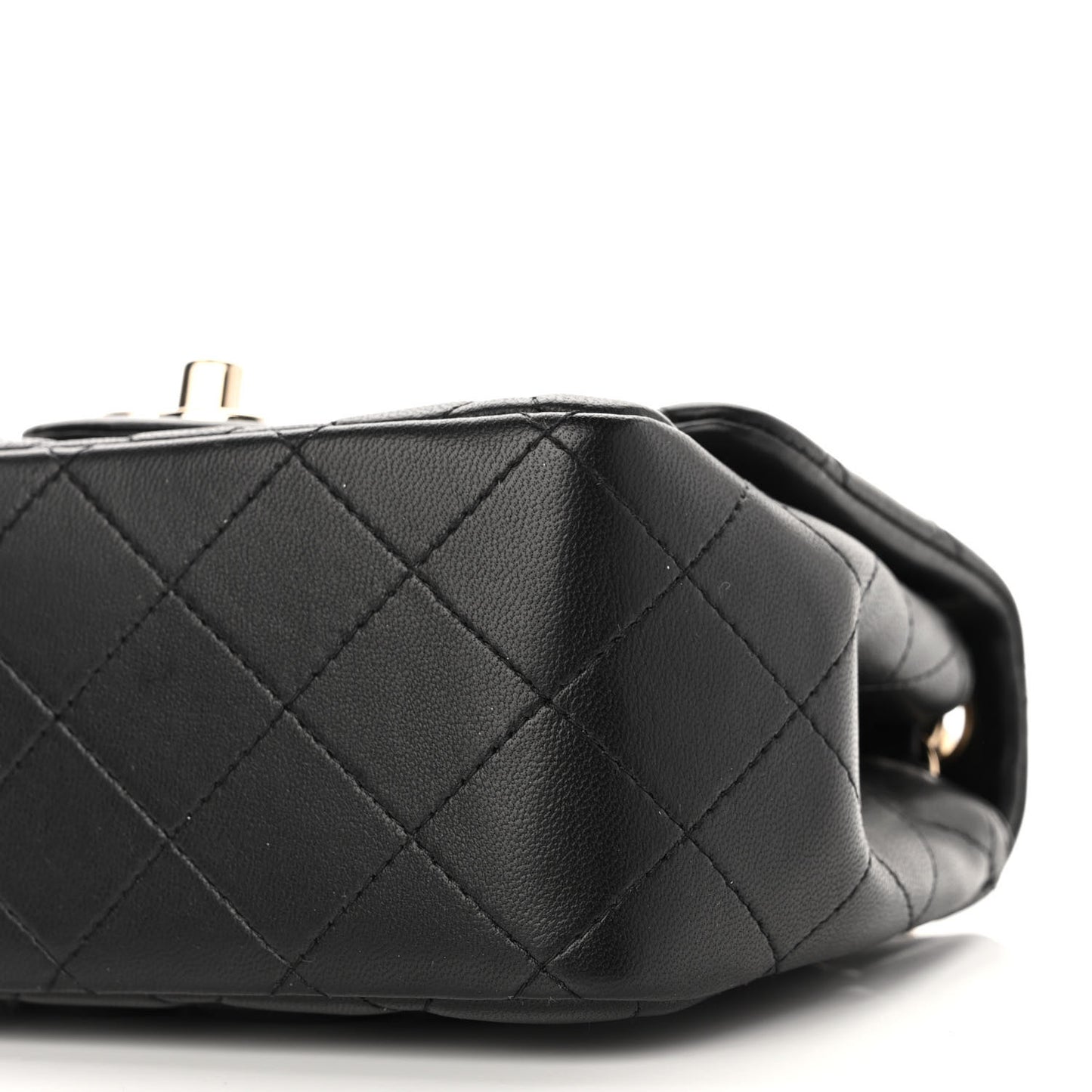 Lambskin Quilted Mini Square Flap Black