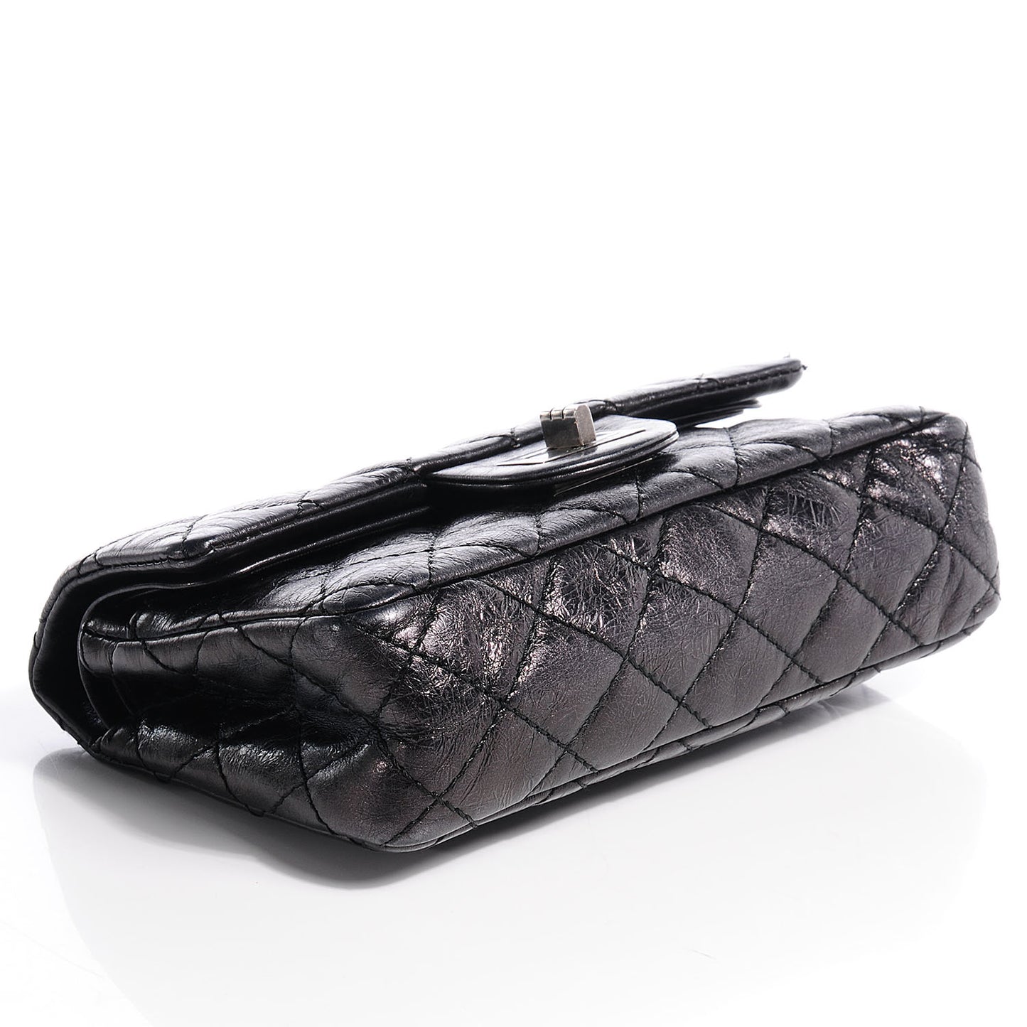 Glazed Calfskin 2.55 Reissue 224 Flap Black
