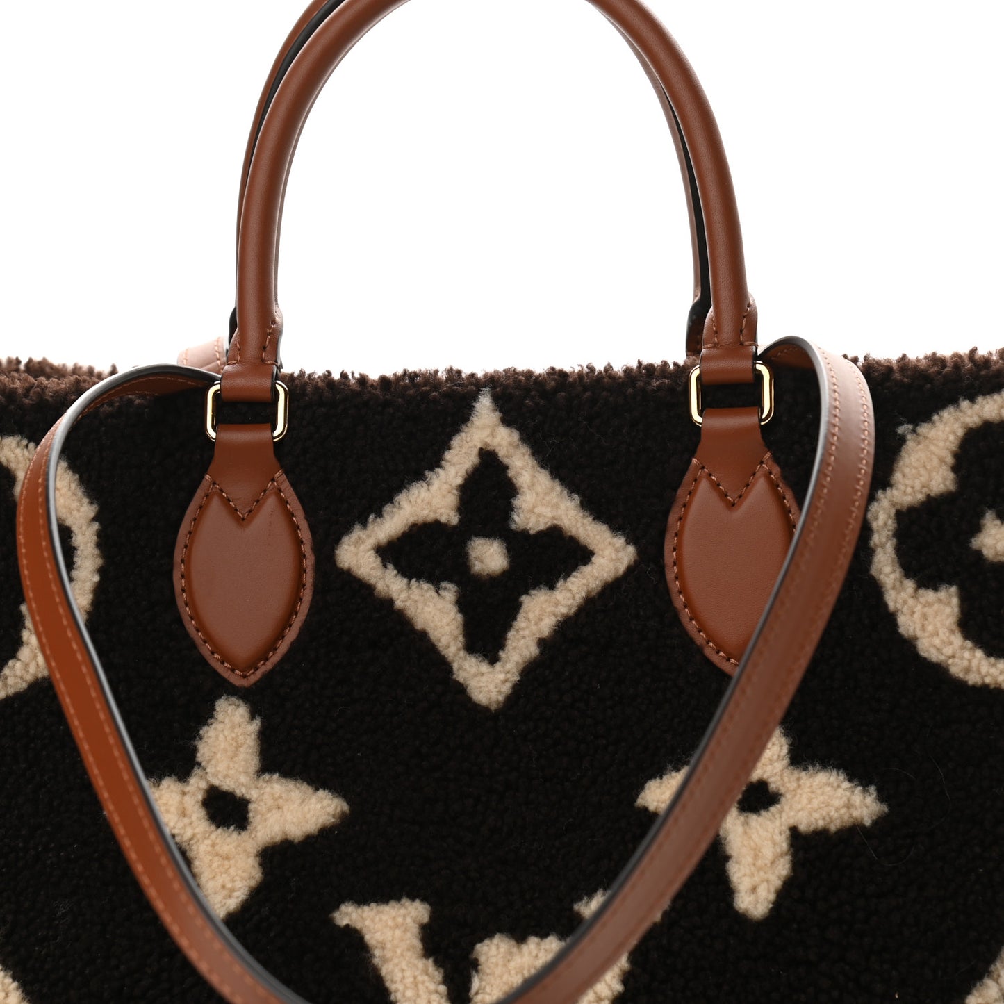 Shearling Monogram Giant Teddy Onthego GM Black White