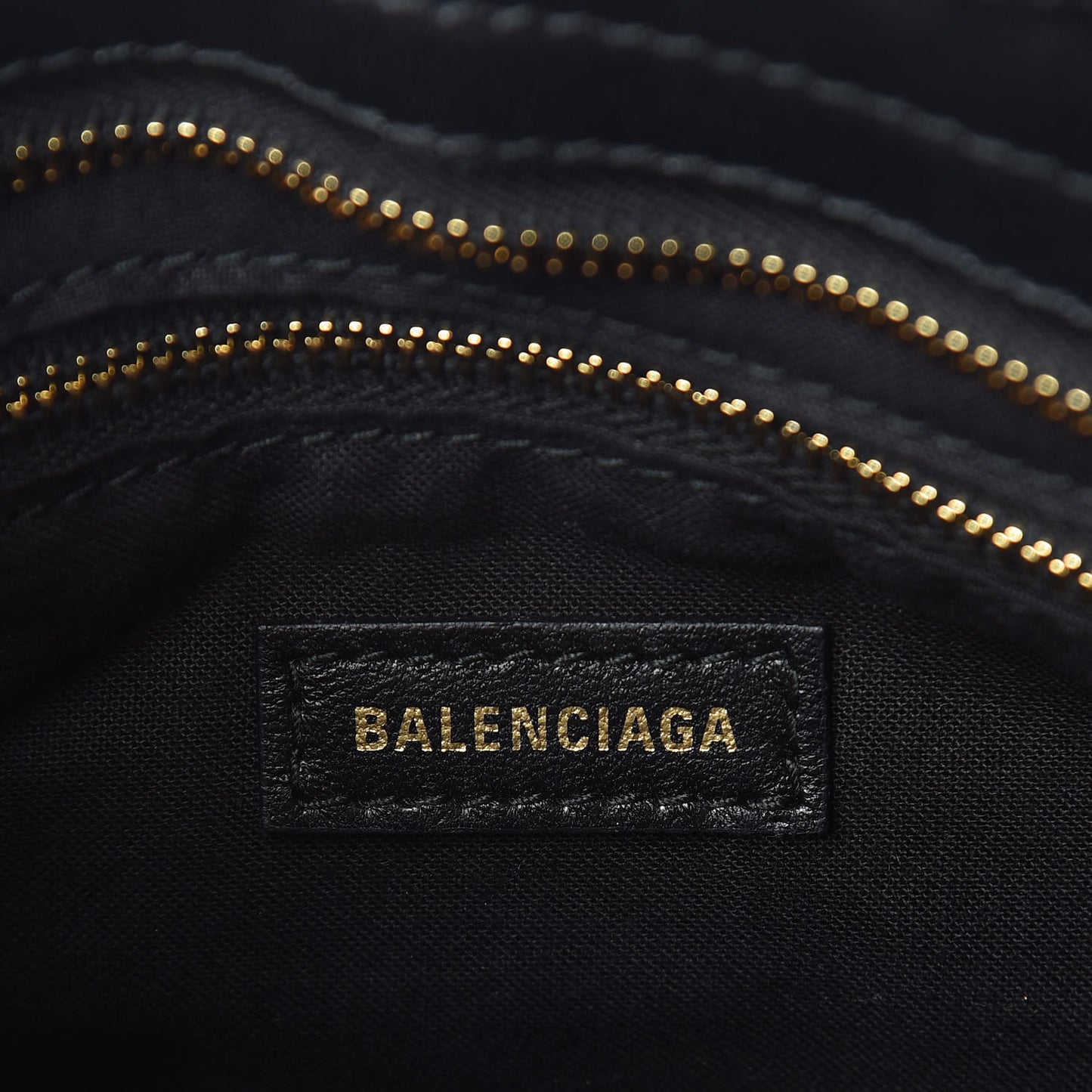 Shearling Gold Metallic Edge Hardware Mini City Black