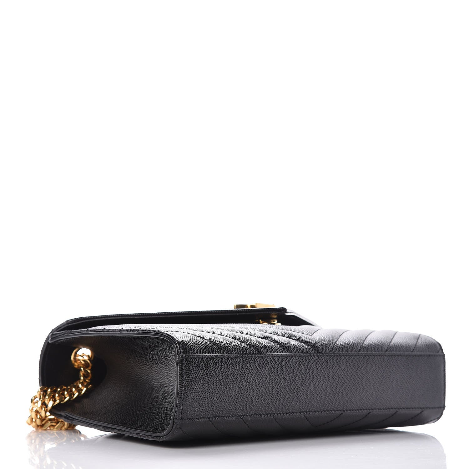 Saint Laurent Grain De Poudre Matelasse Chevron Medium Monogram Satchel Black 5 of 11
