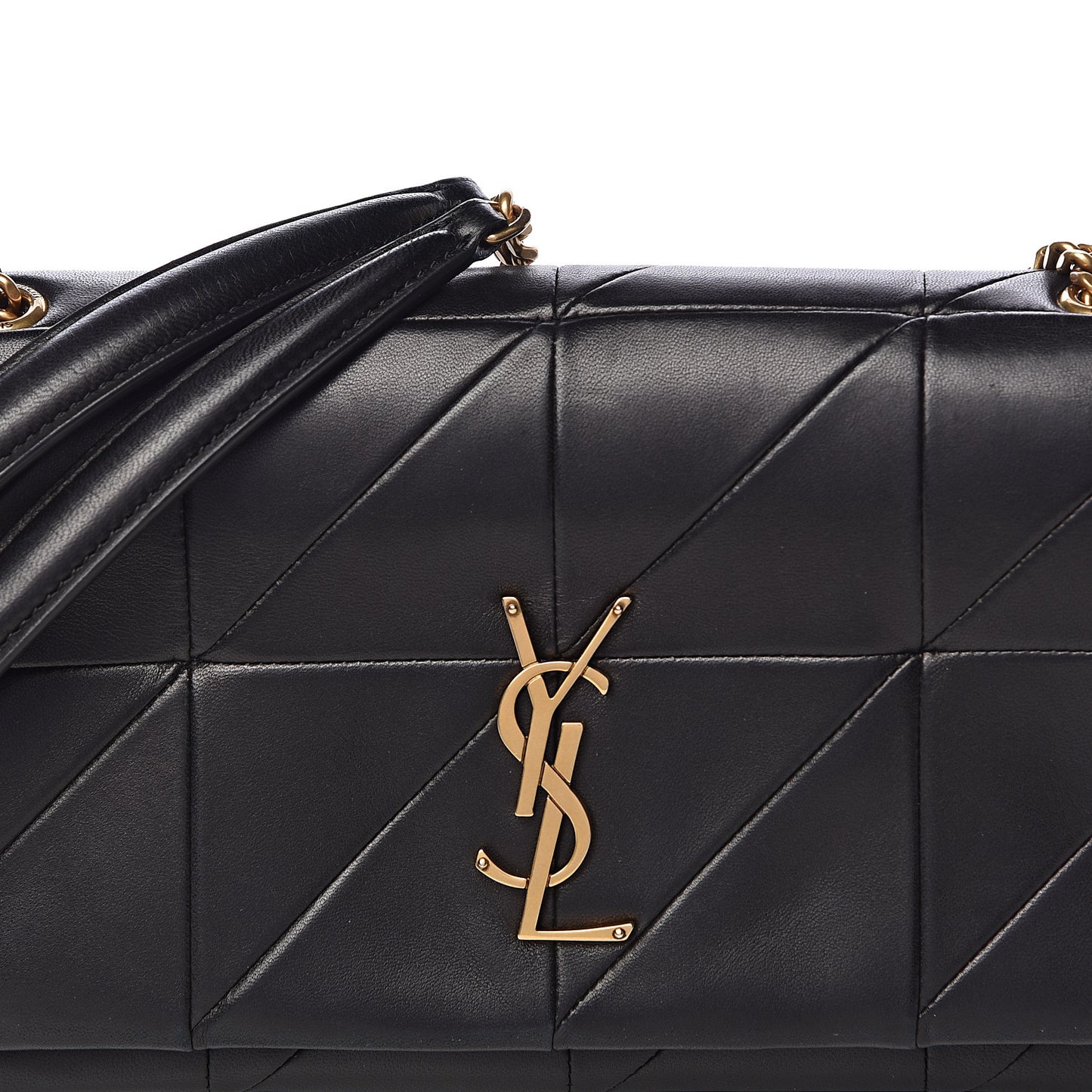 Lambskin Patchwork Monogram Medium Jamie Black