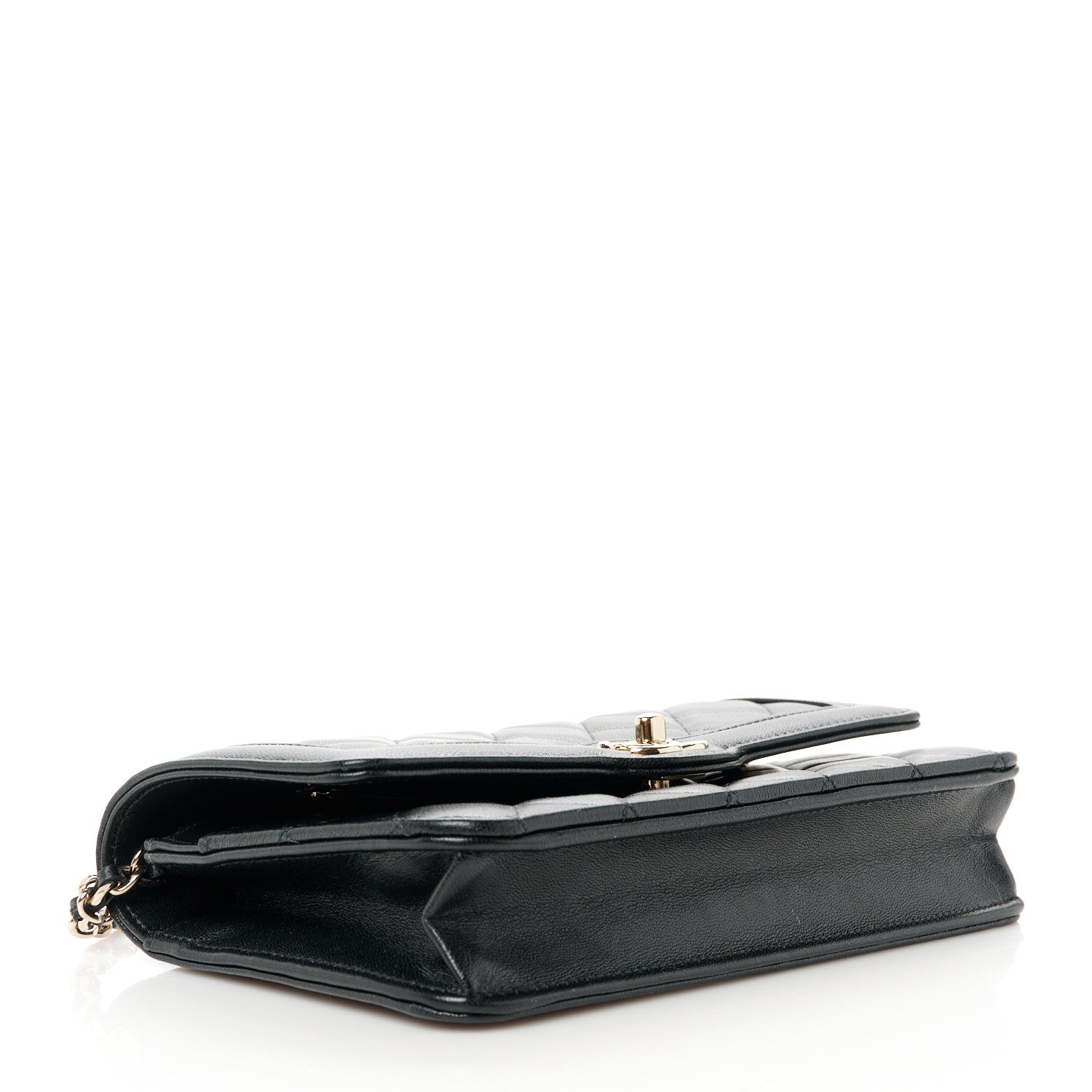 Chanel Lambskin Quilted CC Wallet On Chain WOC Black 4 of 12