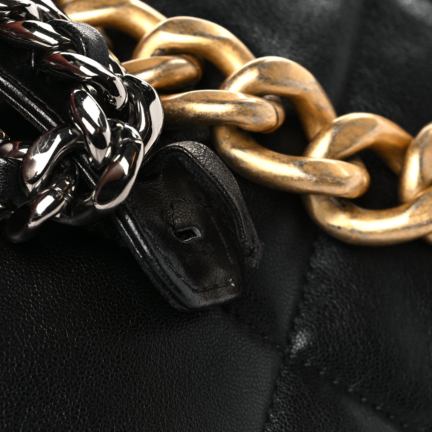 Lambskin Quilted Large Chanel 19 Flap Black