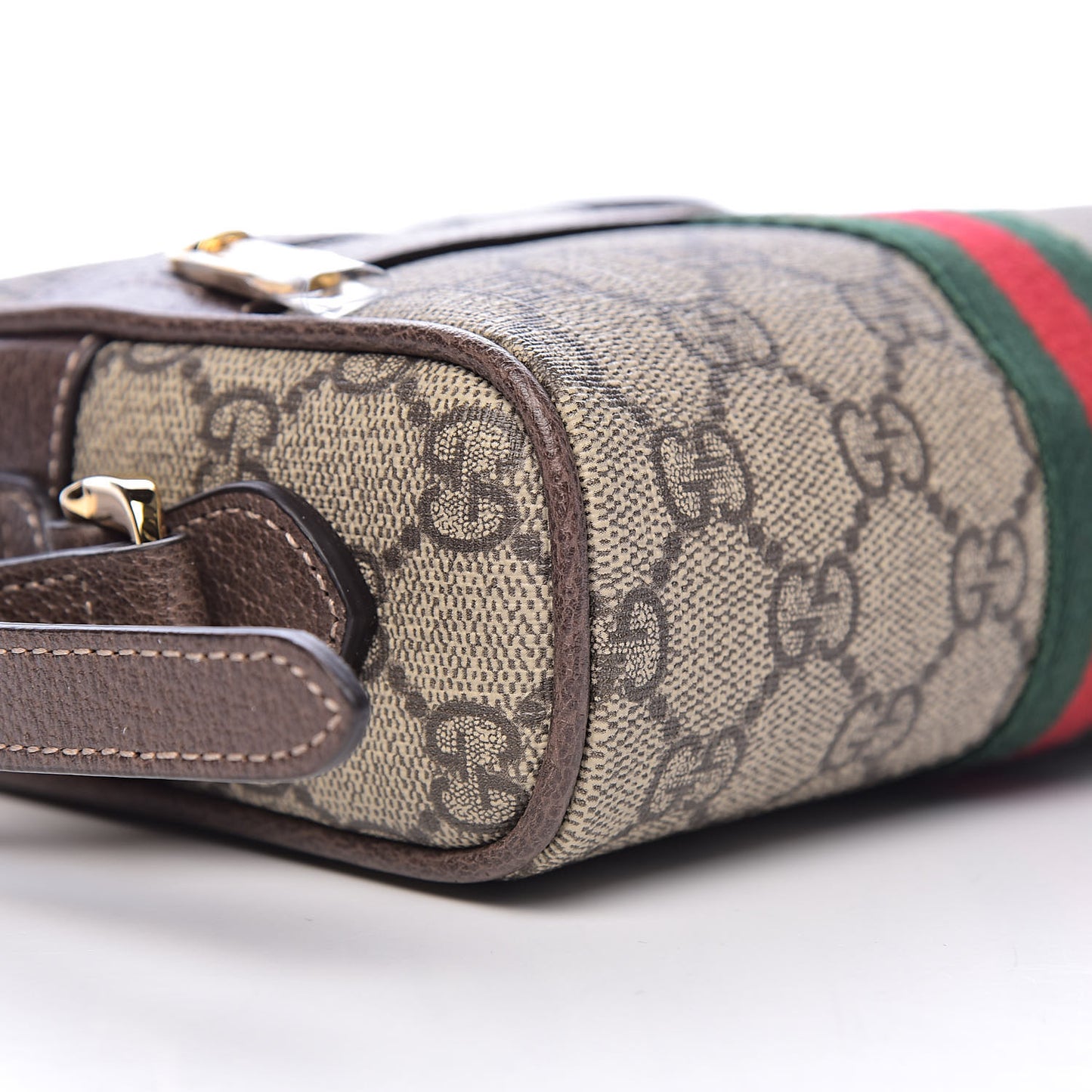 GG Supreme Monogram Web Mini Ophidia Shoulder Bag Brown