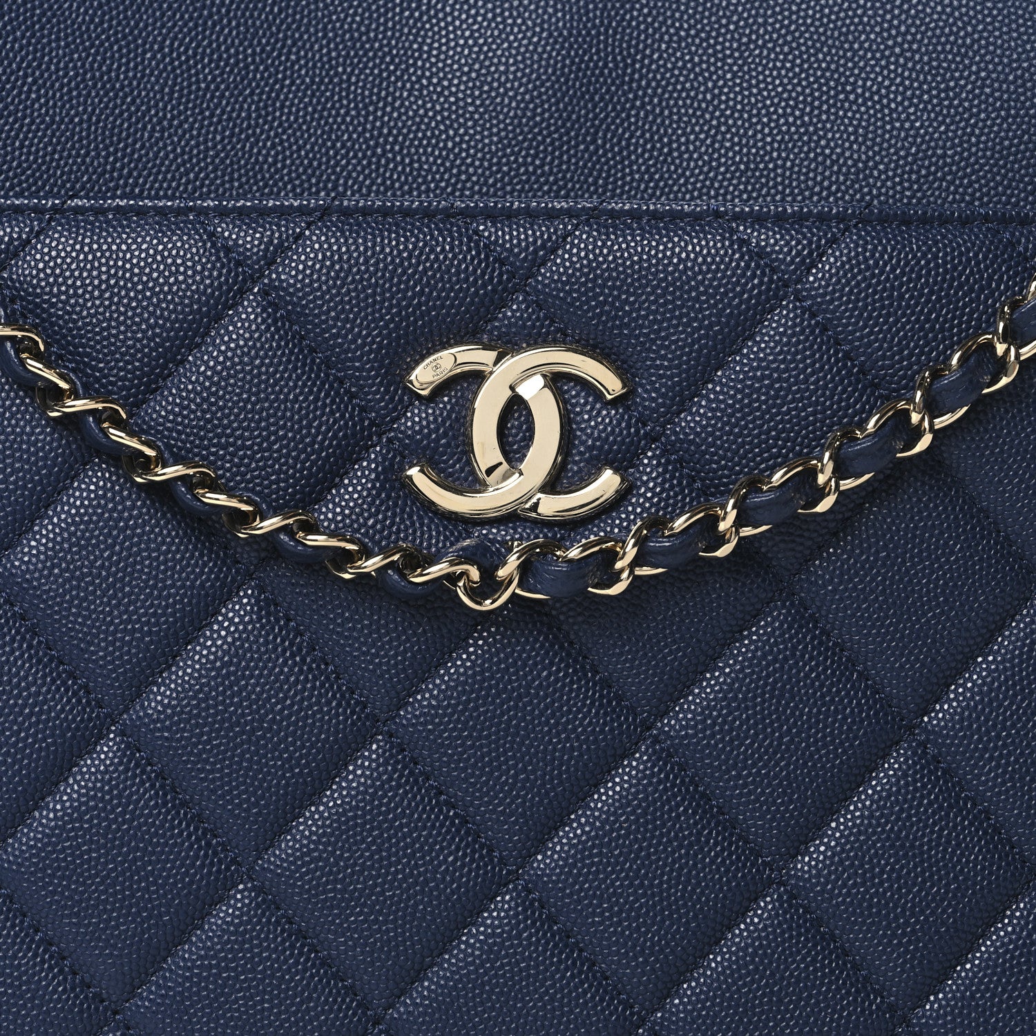 Chanel Caviar Quilted In Out Flap Shopping Tote Navy 8 of 10
