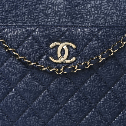 Chanel Caviar Quilted In Out Flap Shopping Tote Navy 8 of 10